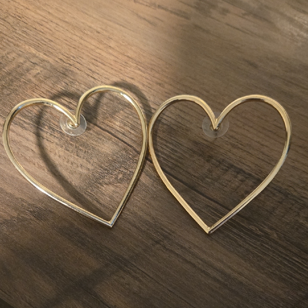 Gold Heart Hoop Earrings